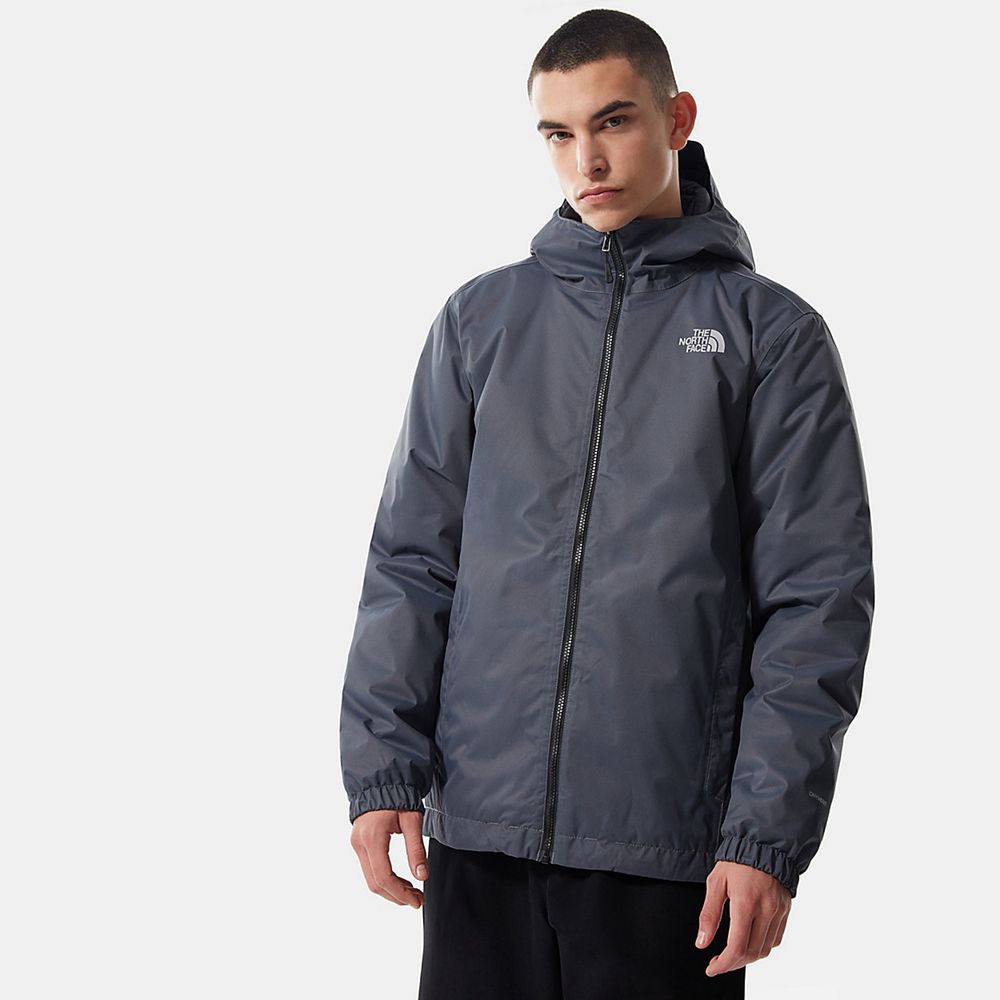 The North Face Waterproof Jackets Mens Australia - The North Face Quest Insulated Grey Black Hiking